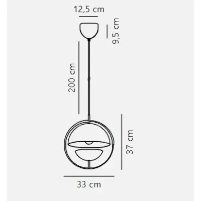 Nordlux Theo 3-Rail Visilica Crna